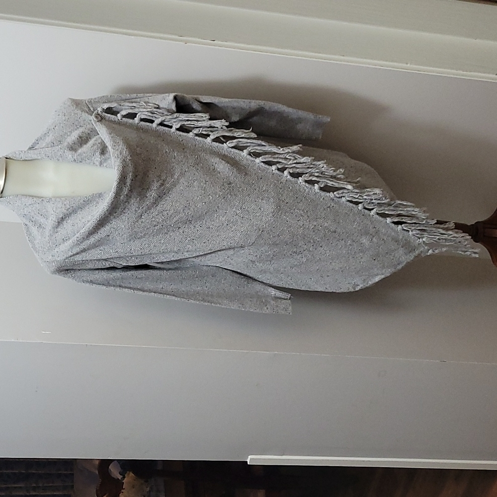 Gray wrap cardigan sweater. Medium